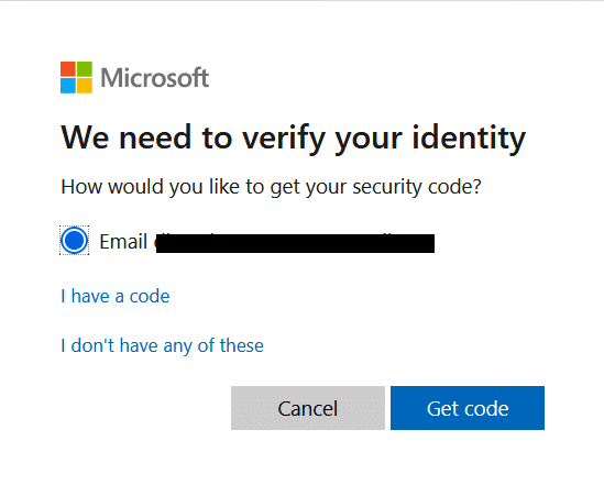 Microsoft ¿Cómo le gustaría obtener su código de seguridad?