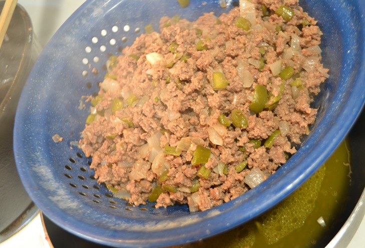 drain meat for chili