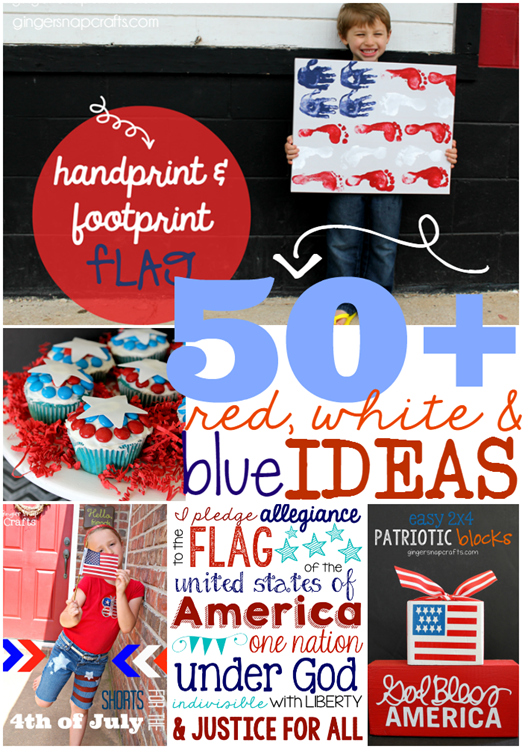 50  Red, White & Blue Ideas at GingerSnapCrafts.com #redwhiteblue #patriotic #usa #gingersnapcrafts