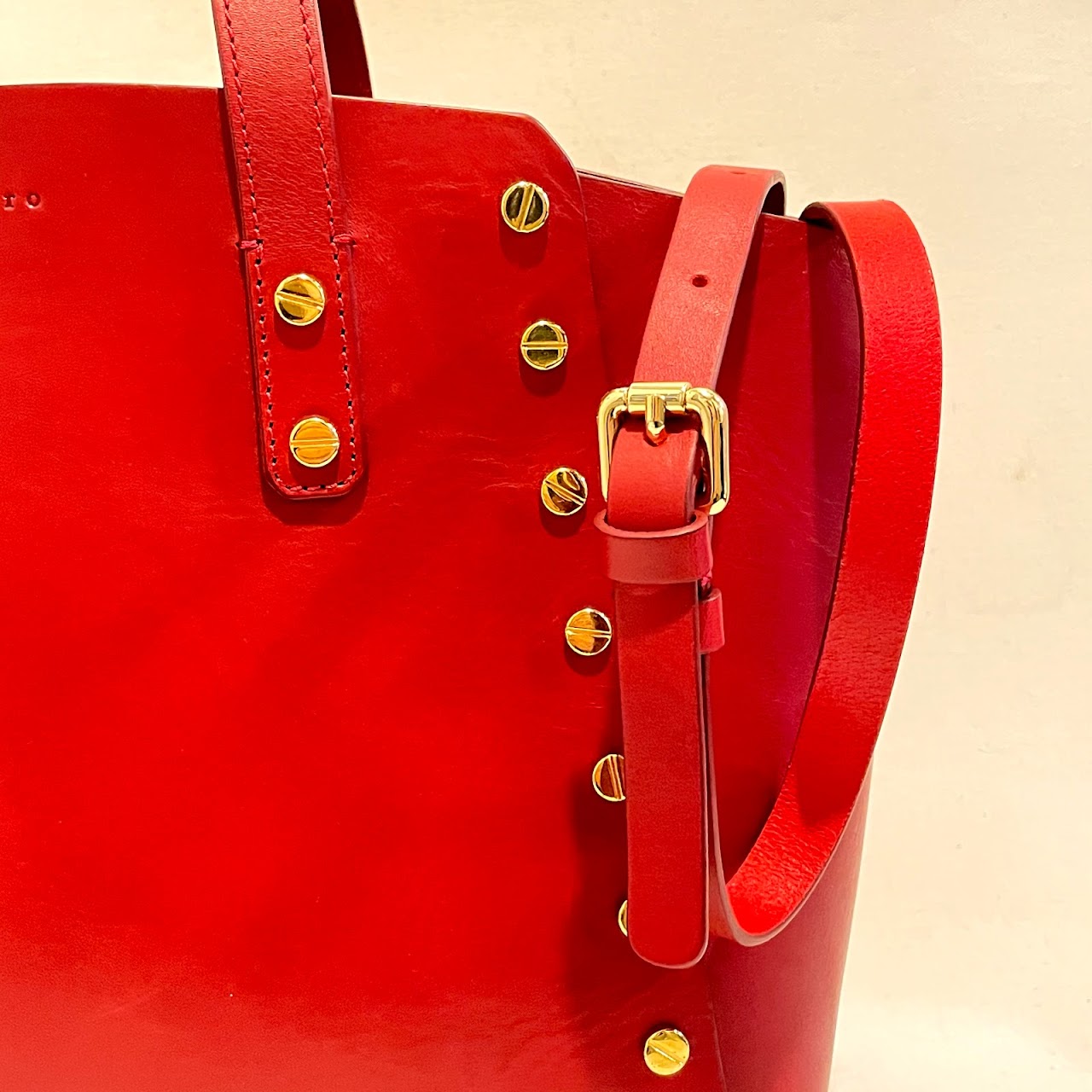 Sandro Red Leather Shoulder Bag