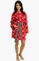 <br />Del Rossa Women's 100% Cotton Short Printed Flannel Bathrobe Robe