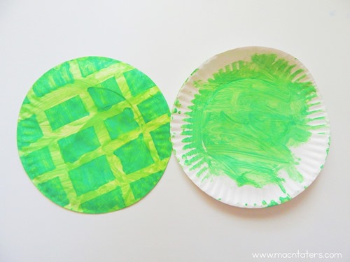 Resist Art Paper Plate Turtle Craft