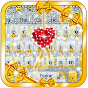 Gold and Silver Glitter Bowknot Girlish Keyboard  Icon