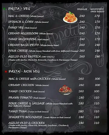 More Pizza menu 