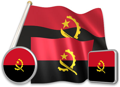 Angolan flag animated gif collection