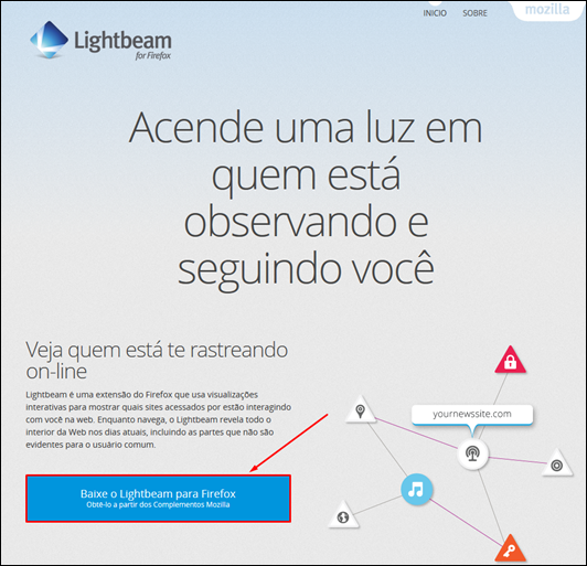 Veja quem está observando você - Lightbeam extensão do Firefox - Visual Dicas