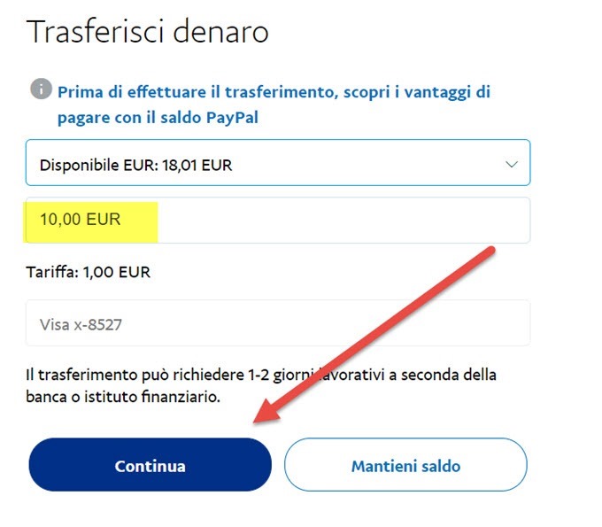come trasferire denaro da paypal a una carta di credito idpcein