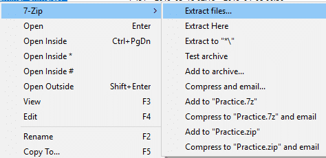 Fare clic su 7-zip ed Estrai file da estrarre in una cartella specifica |  Apri i file TAR (.tar.gz) su Windows 10