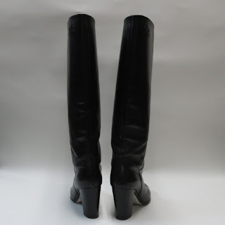 Chanel Black Leather Calf Boots