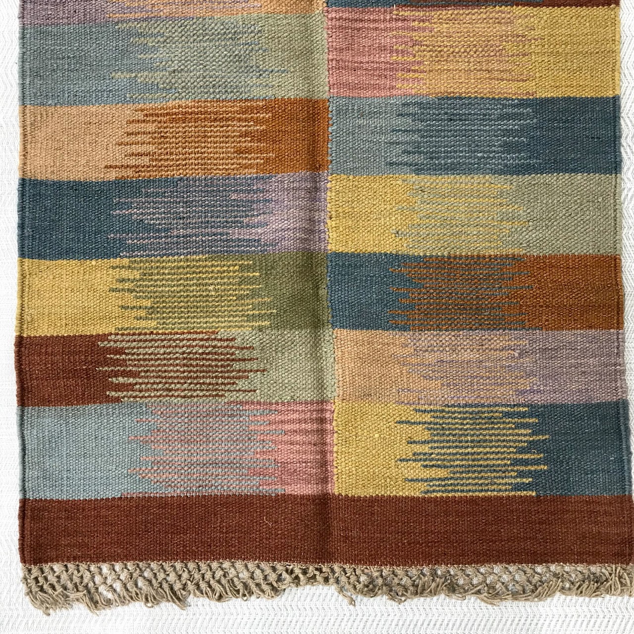 Egyptian Wool Kilim Wide Striped Runner #2