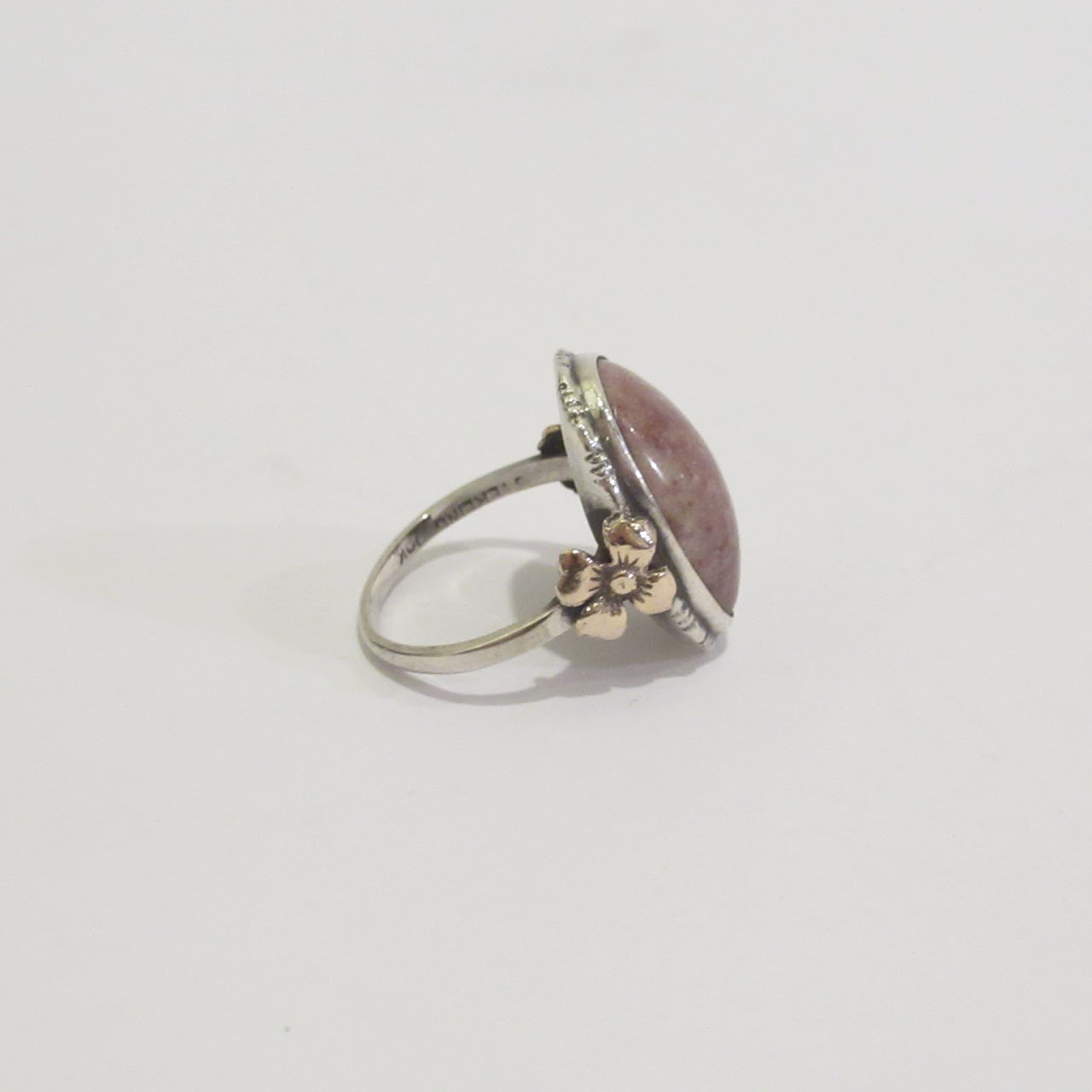 Sterling Silver, 10K Gold, and Stone Ring