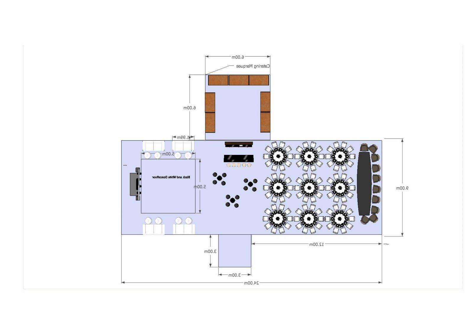 Marquee layout for 100 guests