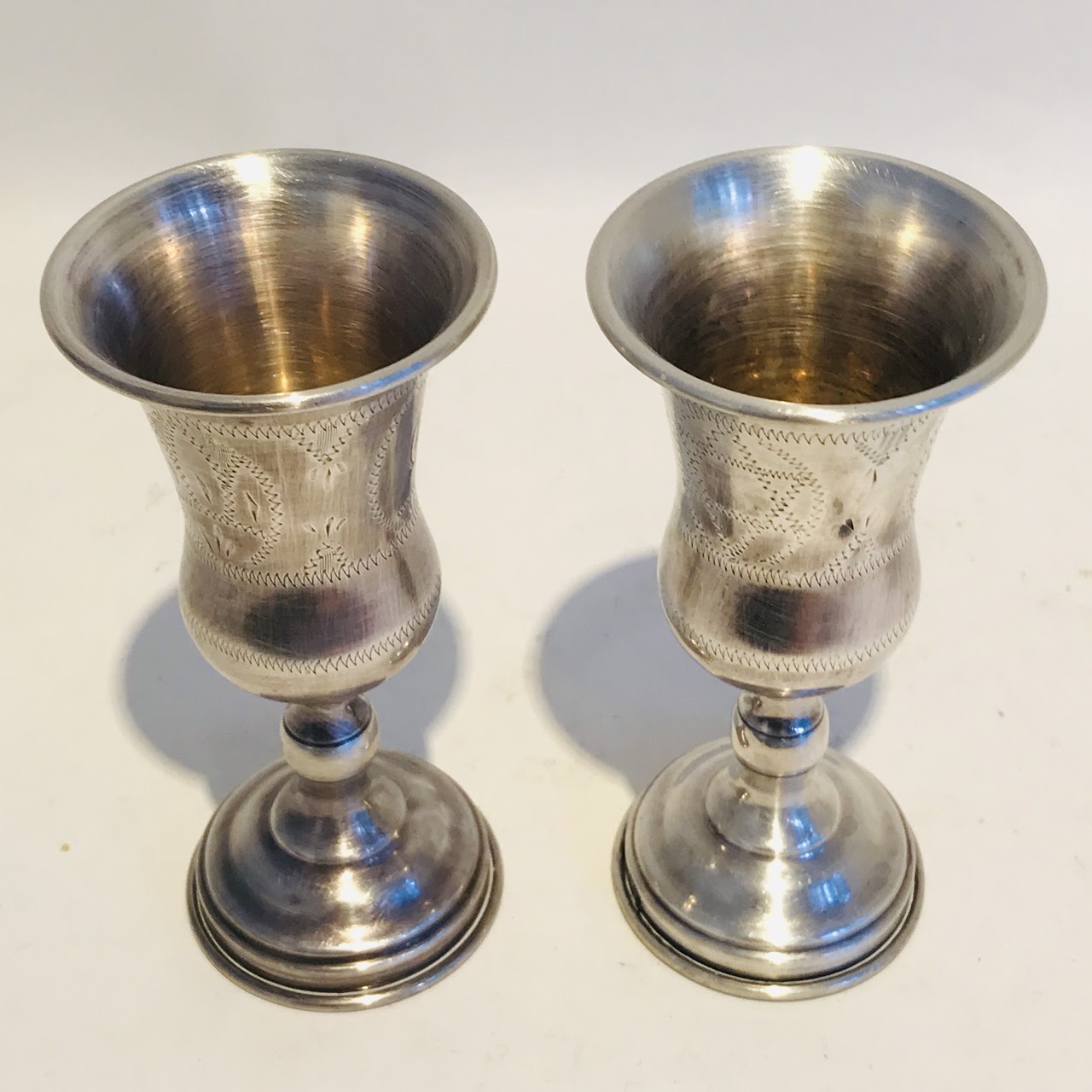 Sterling Silver Kiddush Cup Pair