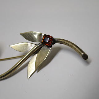 Sterling Silver Modernist Floral Brooch