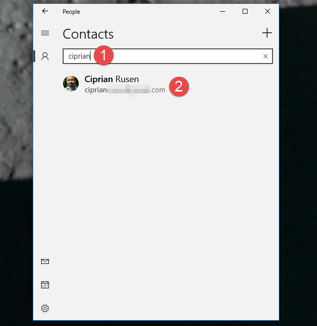 Windows 10, épingler des contacts, épingler des personnes