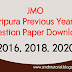 JMO Tripura Previous Years Question Papers Download