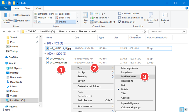 Chọn chế độ xem trong File Explorer