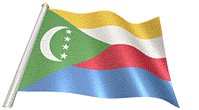 Comoran flag on a flag pole gif animation
