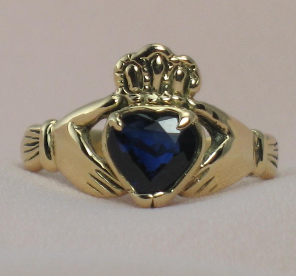 Natural Blue Sapphire, in 14k
