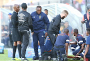 Cape Town City coach Benni McCarthy reacts after one of his players was roughly tackled during the MTN8 1-0 win over Maritzburg United at Harry Gwala Stadium on August 12, 2018 in Pietermaritzburg, South Africa. 