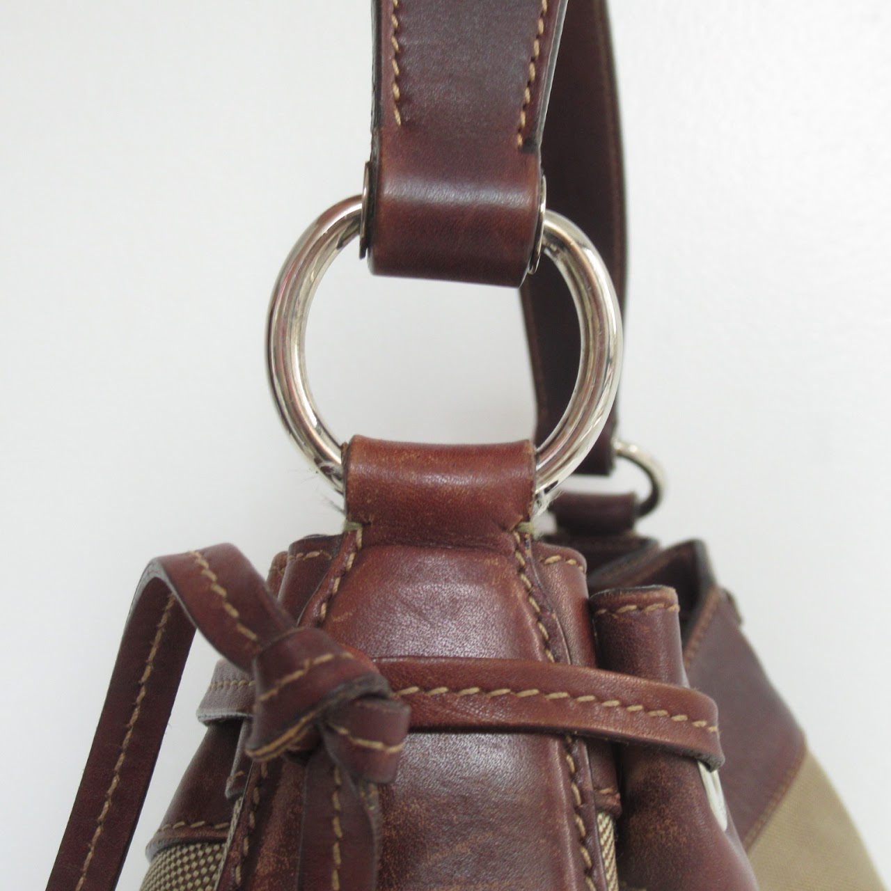 Prada Logo Canvas Shoulder Bag