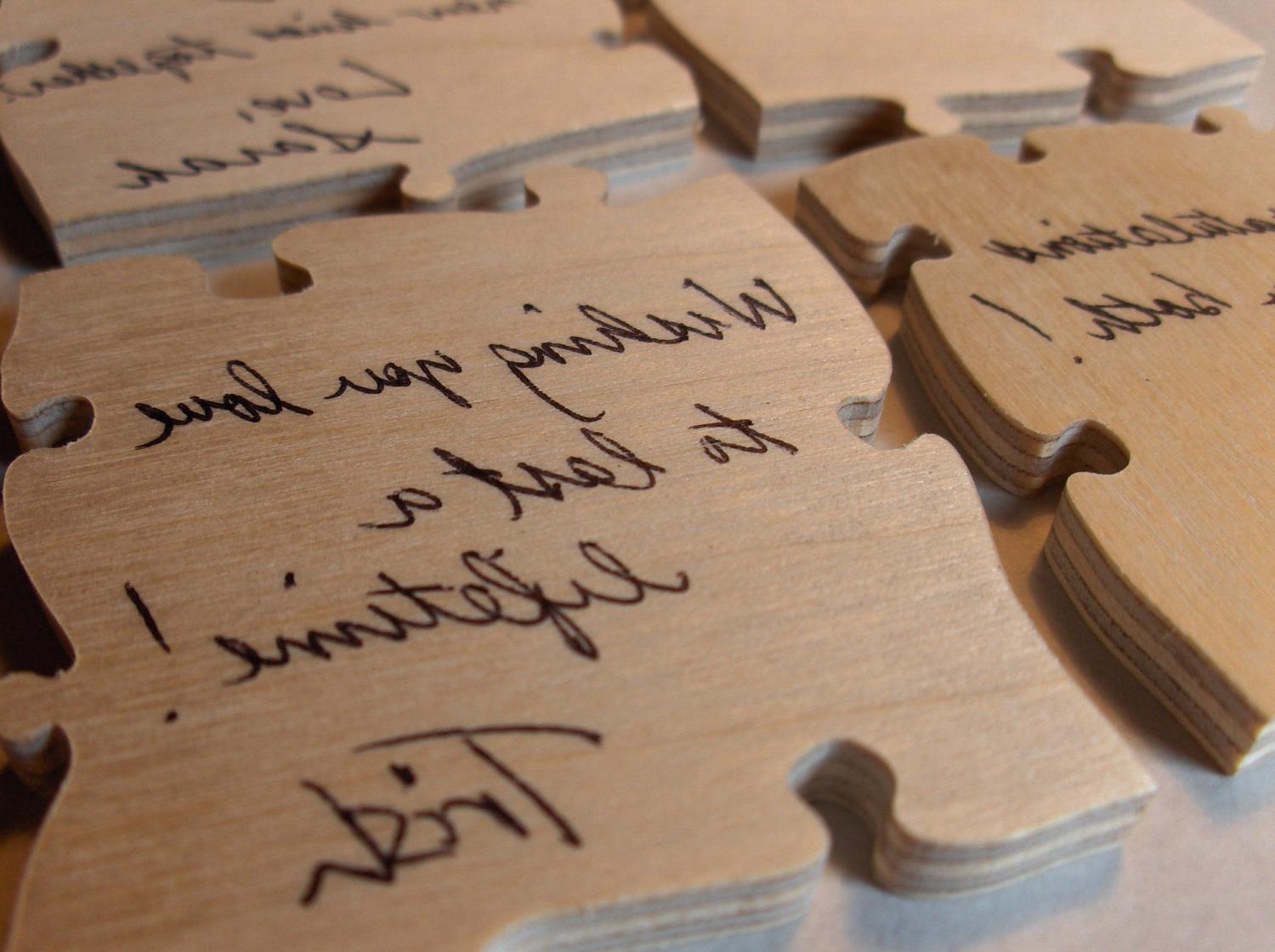 Wood Wedding Puzzle Guest Book