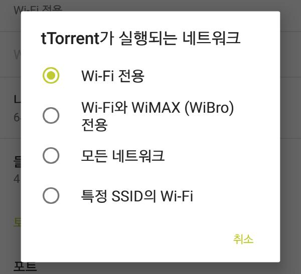 tTorrent가 실행되는 네트워크