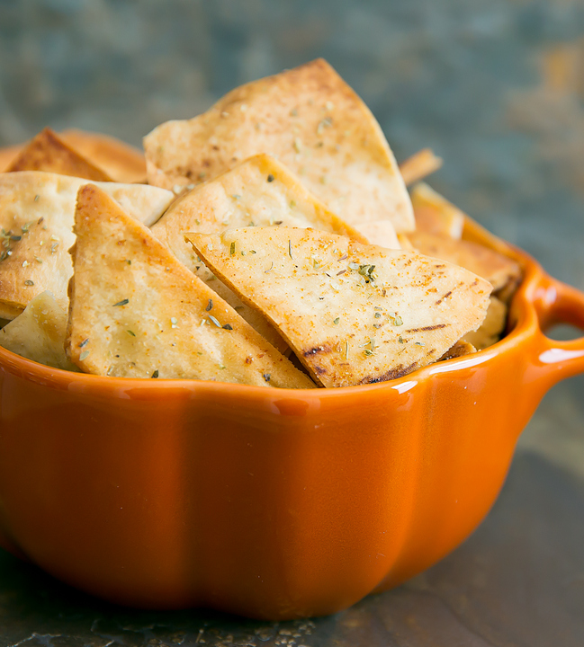 photo of Ranch Flavored Pita Chips in a bowl