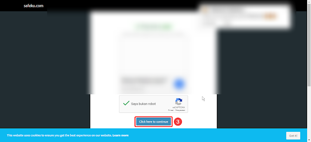 klik tombol untuk melanjutkan jika berhasil melewati captcha