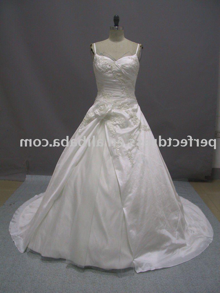 Two straps taffeta A line ladies fashion wedding dresses 2011 China