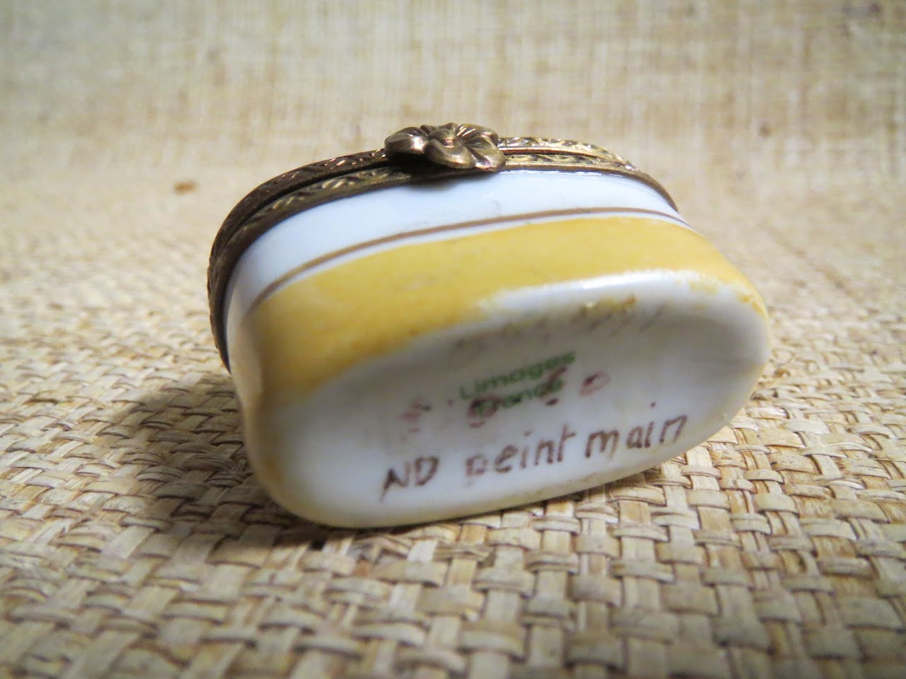 Limoges Yellow Pill Box