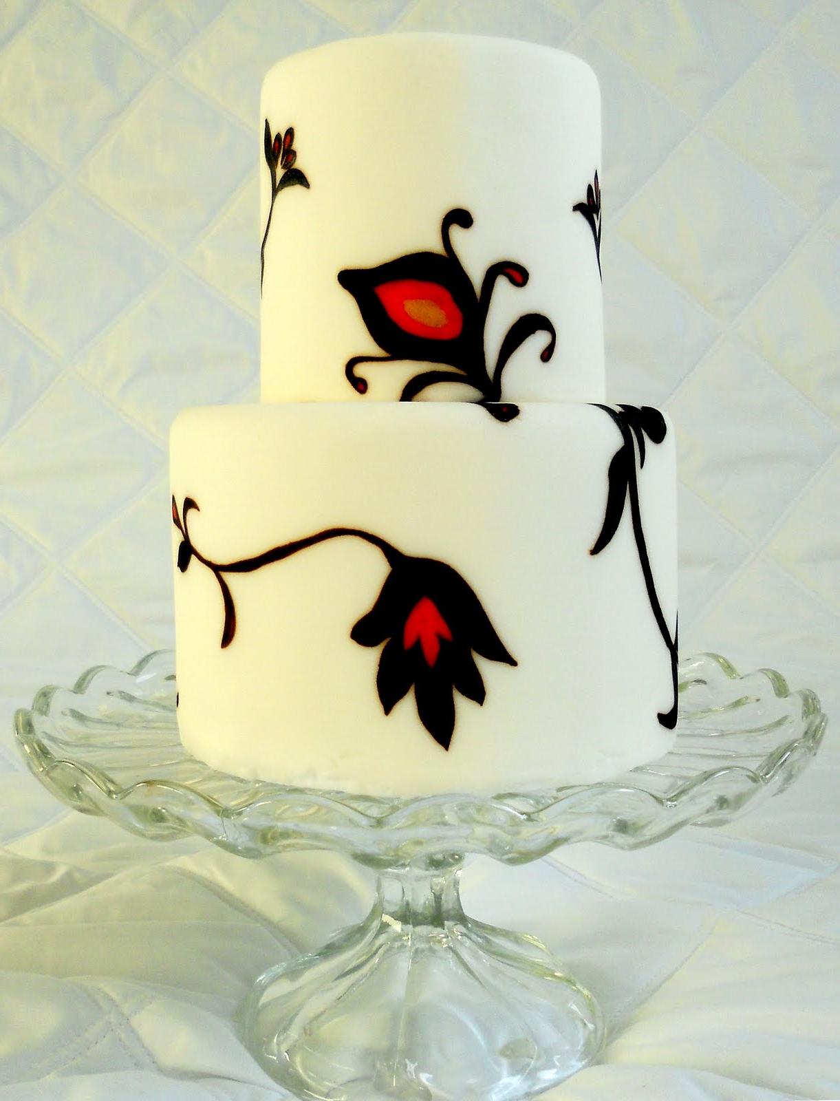 red themed wedding cakes