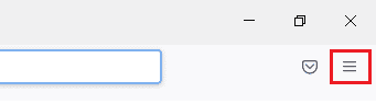 Inicie Firefox y haga clic en el menú de la aplicación.