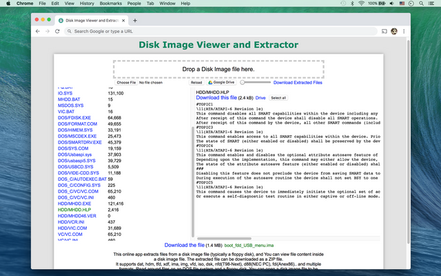 Screenshot of Disk Image Viewer Extractor