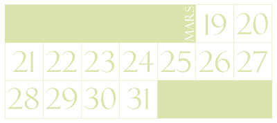 calendrier de mars - Kemia illustration jeu, concours, cadeaux, naissance, jouer, calendrier, deviner, devinette, jeu de hasard, pronostics, date, accouchement, bébé, foetus, kemia illustration