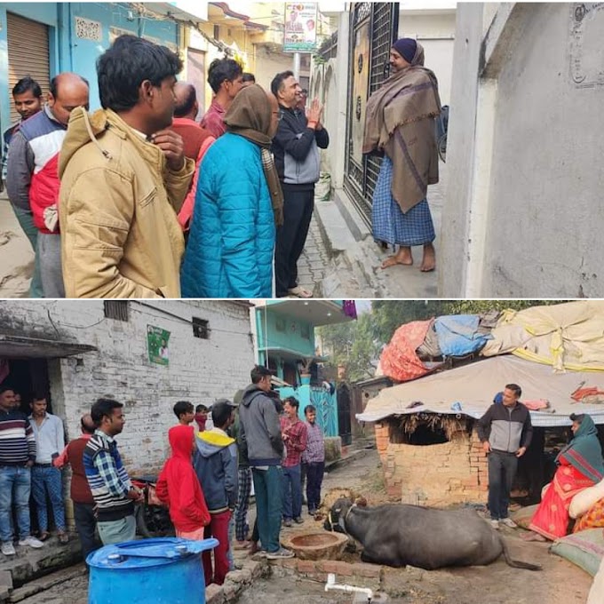 सपा नेता वीरेन्द्र सिंह बंटी ने घर घर दस्तक देकर मतदाताओं का लिया आर्शीवाद