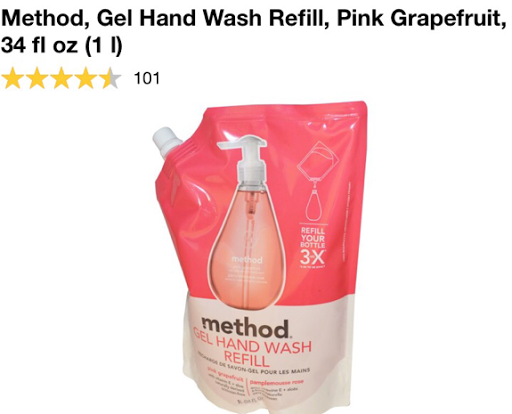 صابون غسيل اليدين بعدة روائح وقابل للتعبئة من اي هيرب Method, Gel Hand Wash Refill 