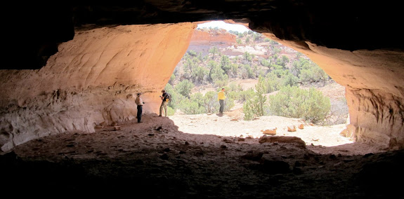 Inside the larger cave