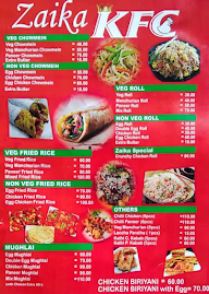 Zaika KFC menu 1