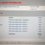 my PADI exam results online courses in Key Largo, United States 