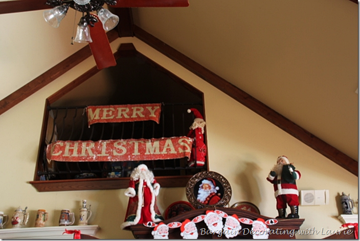 Santa Decor on top of the hutch