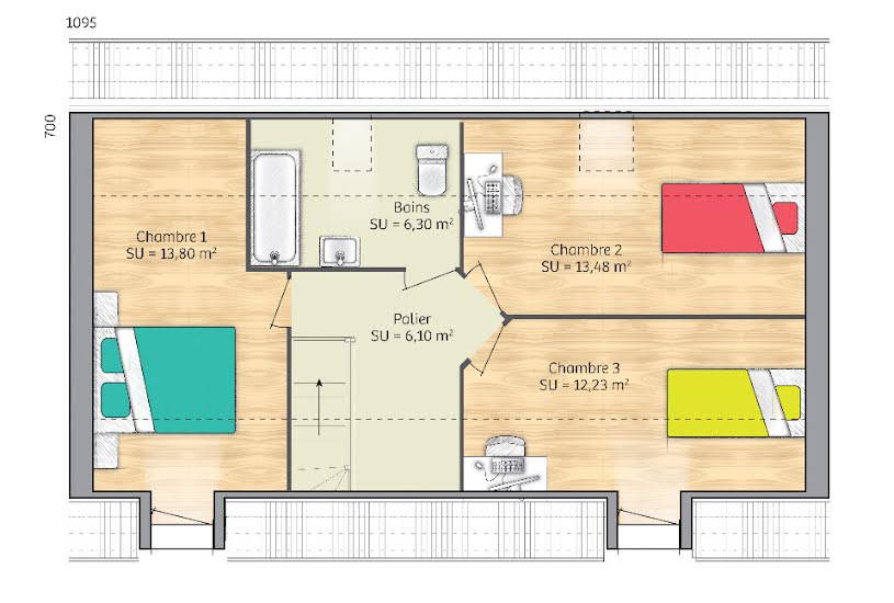  Vente Terrain + Maison - Terrain : 562m² - Maison : 80m² à Salins (77148) 