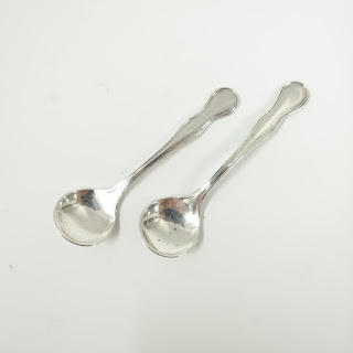 Sterling Silver Salt Cellar & Spoon Lot