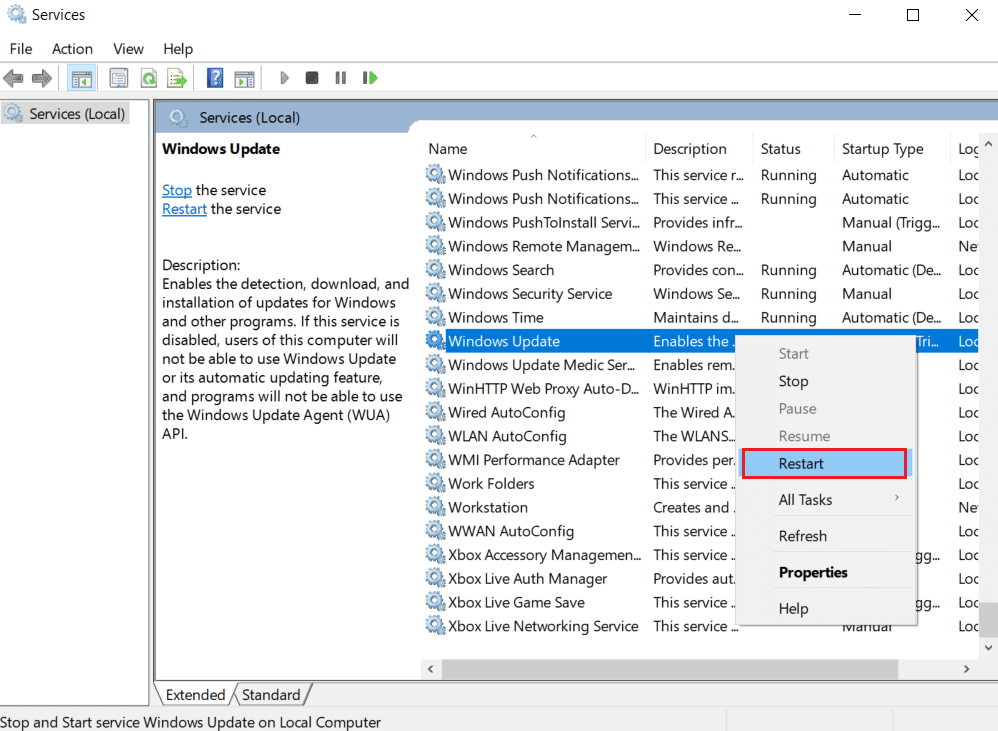 Opción de reinicio.  Solucione el proceso de error MoUSO Core Worker MoUsoCoreWorker.exe en Windows 10