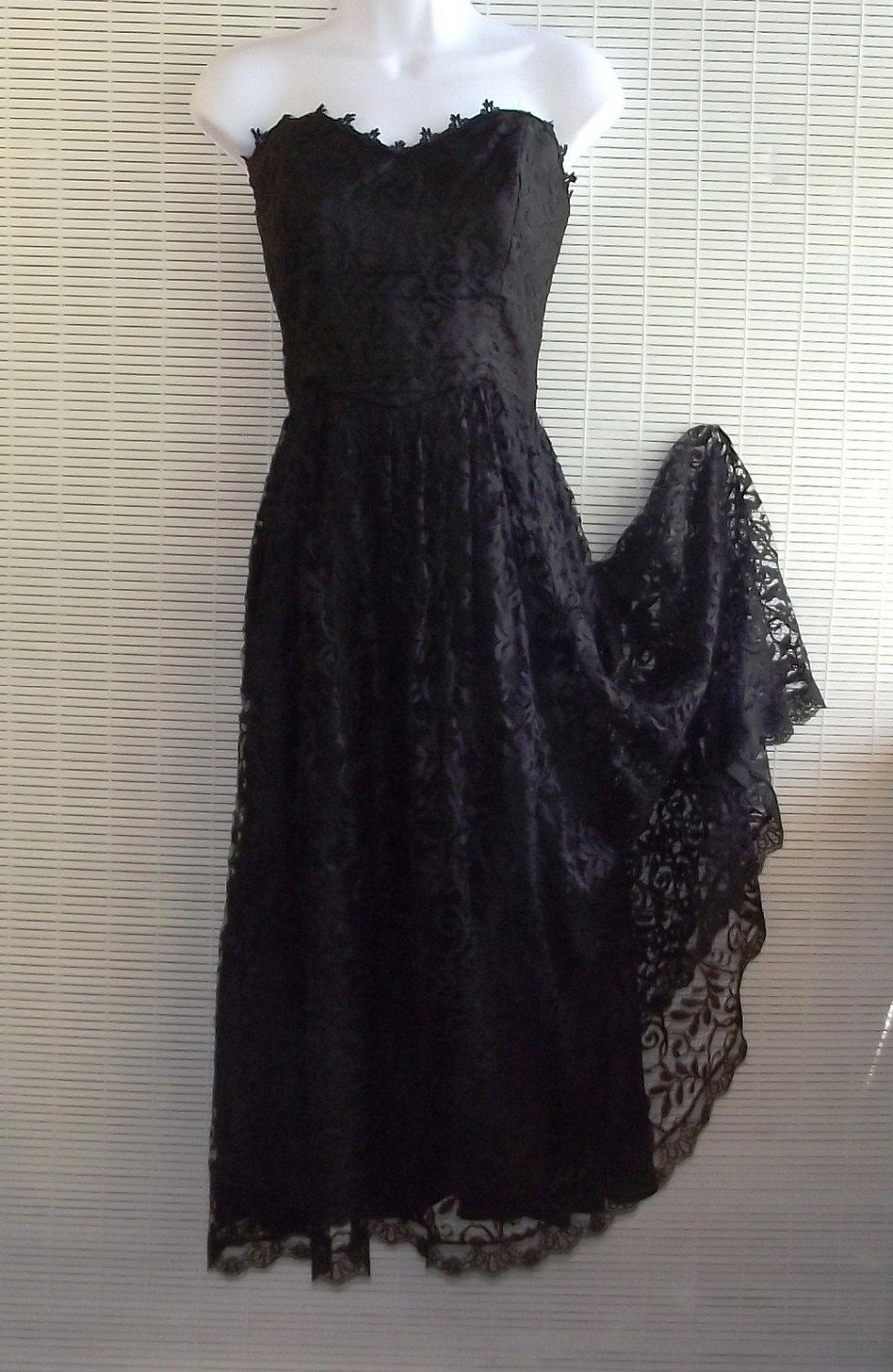 SALE - Vintage Black Lace Tea