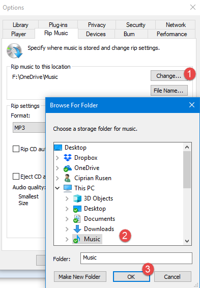 Измените папку, в которую вы копируете музыку