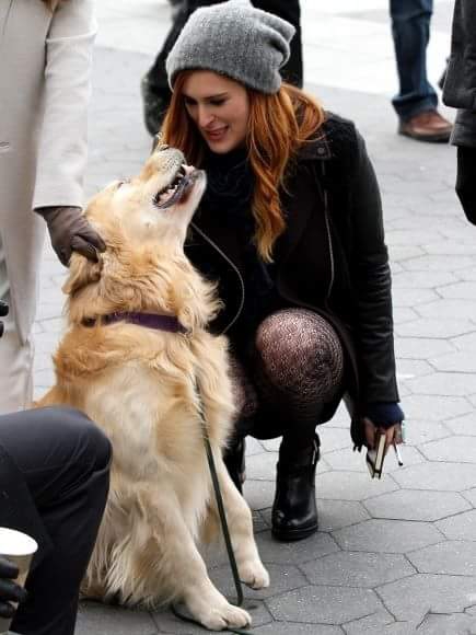 Rumer Willis with dog