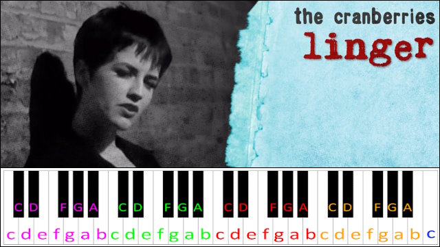 Linger by The Cranberries Piano / Keyboard Easy Letter Notes for Beginners