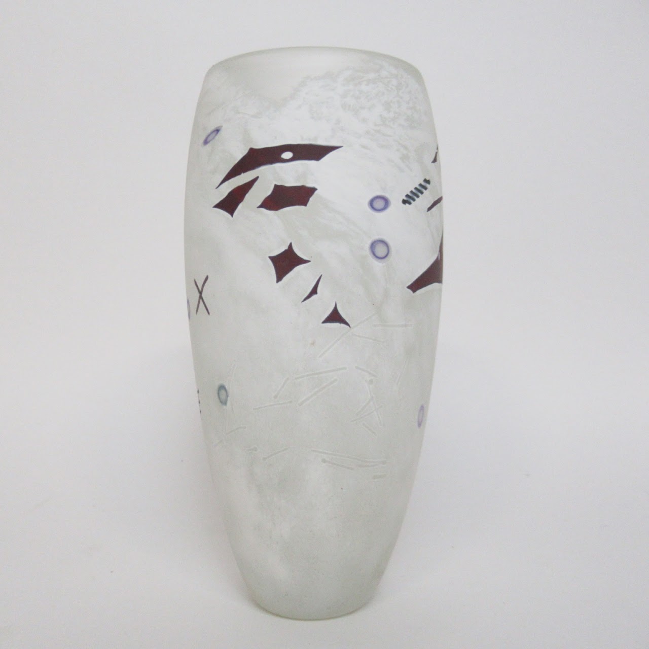 Signed M. Tudor Art Glass Vases