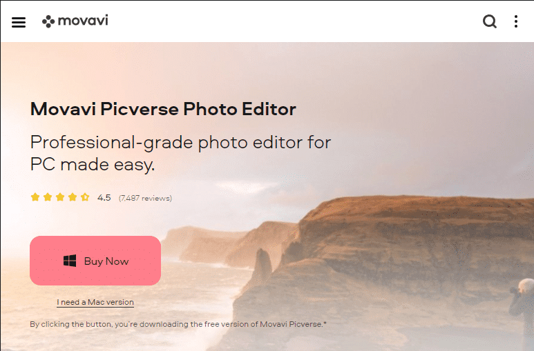 Officiële website voor Movavi Picverse